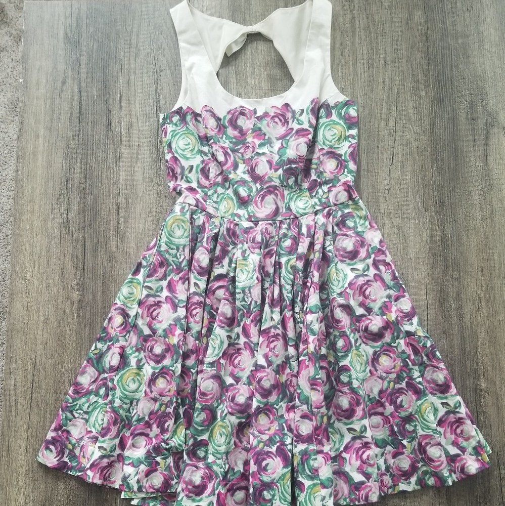LC rose print midi dress